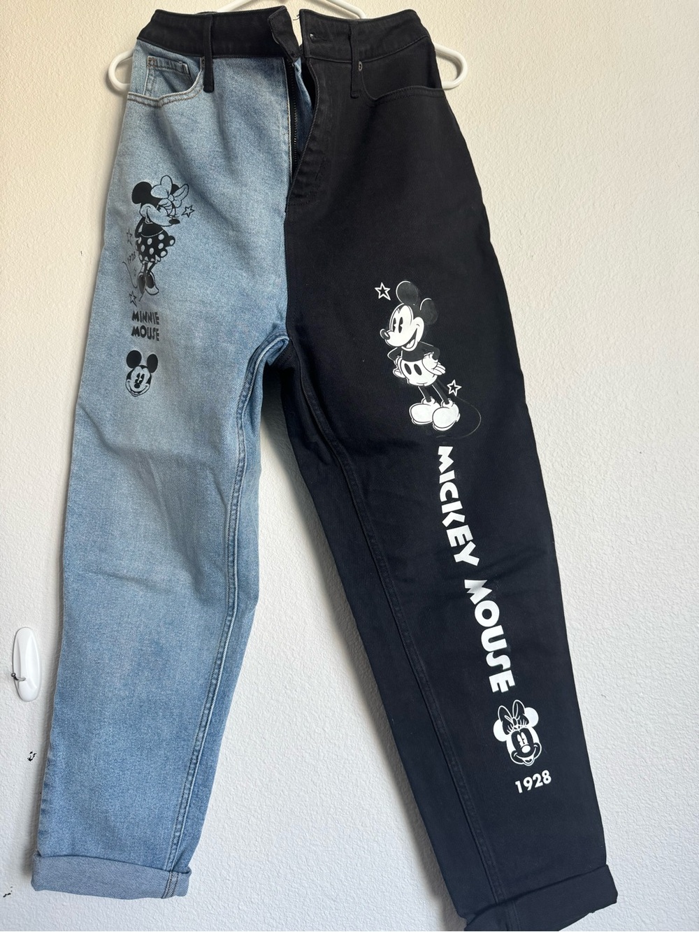Disney Mickey Mouse Two-Tone Jeans - Black & Light Blue